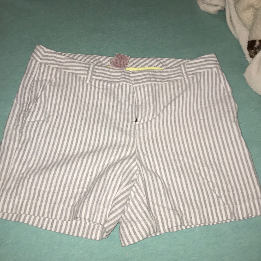 Merona Gray And White Striped Shorts